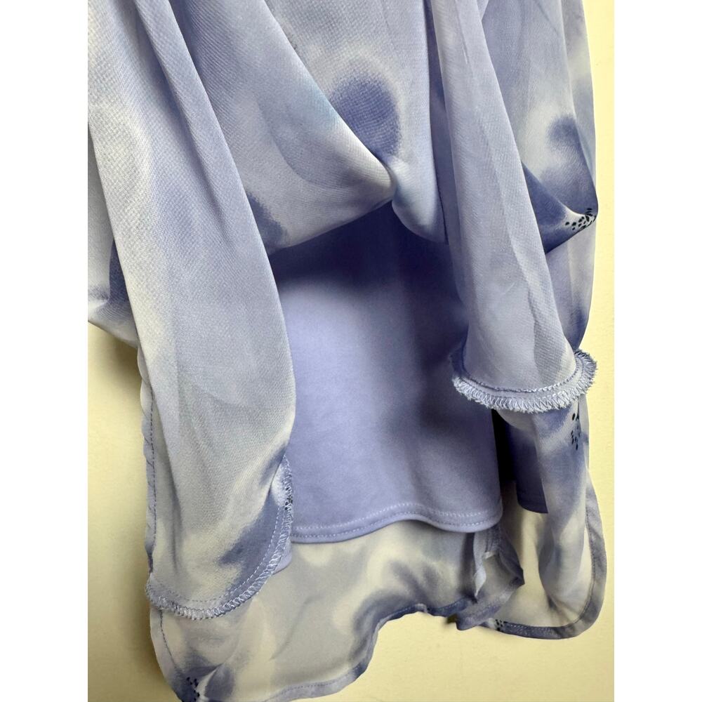 Vintage Y2K DBY Limited Blue Floral Sheer Slip Dress Size 13/14 - Picture 5 of 7